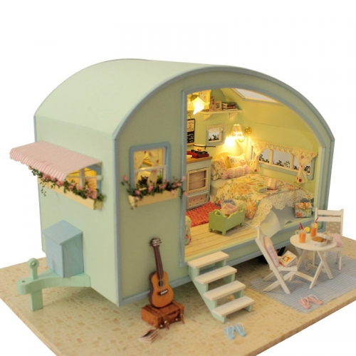 Cutebee Diy Dollhouse Miniature Kit with Furniture, Wooden Mini Miniature Dollhouse kits, Casa Miniatura Dolls House Toys for Children