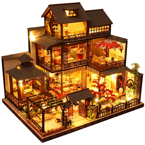Cutebee Diy Dollhouse Miniature Kit with Furniture, Wooden Mini Miniature Dollhouse kits, Casa Miniatura Dolls House  Chinese Style